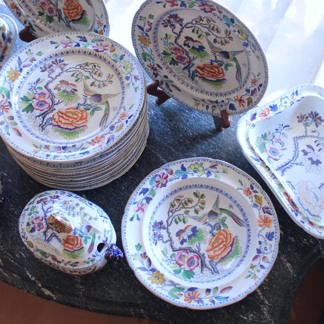 Set of English Ironstone Porcelain “Flying Bird” Pattern Dinner Service- 24 Pieces For Sale - Image 10 of 12