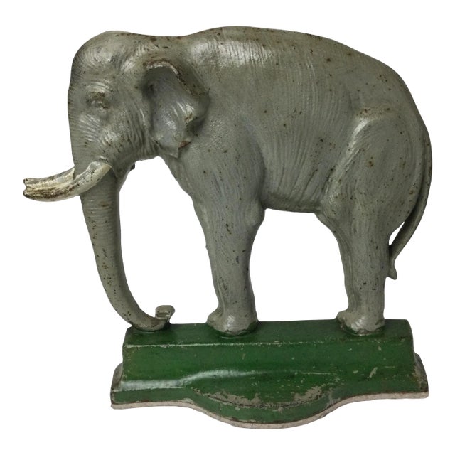 Early 20th Century Bradley & Hubbard Elephant Doorstop For Sale