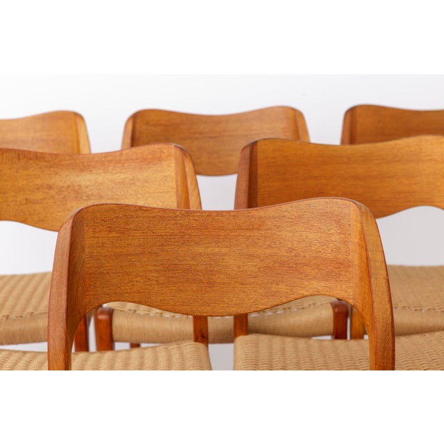 Vintage Danish Model 71 Dining Chairs from J.L. Møllers, 1960s, Set of 6 For Sale - Image 4 of 18