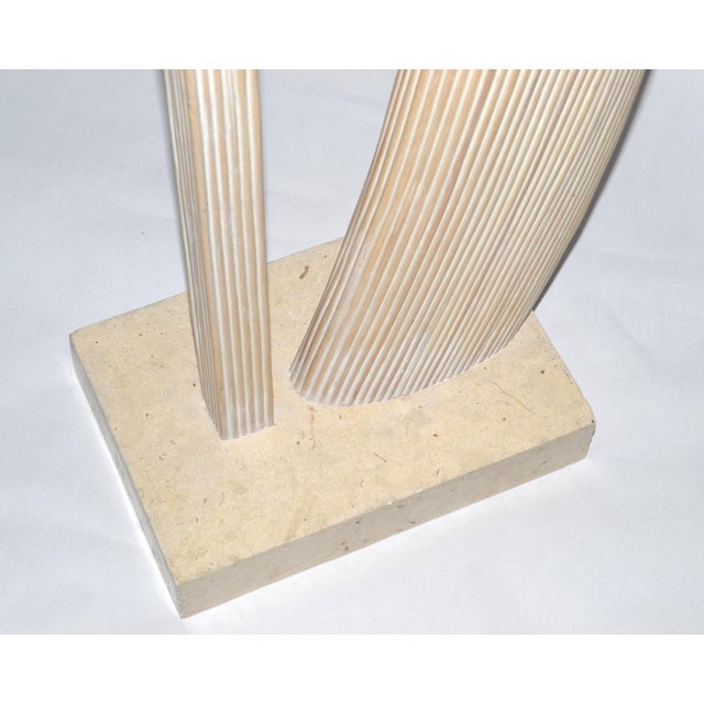 Maitland Smith Hollywood Regency Tessellated Stone Brass Rattan Bird Sculpture For Sale - Image 13 of 17