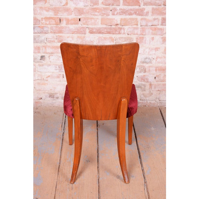 1940s Vintage Art Deco Chairs in Walnut by J. Halabala for Up Závody, 1940s, Set of 6 For Sale - Image 5 of 11