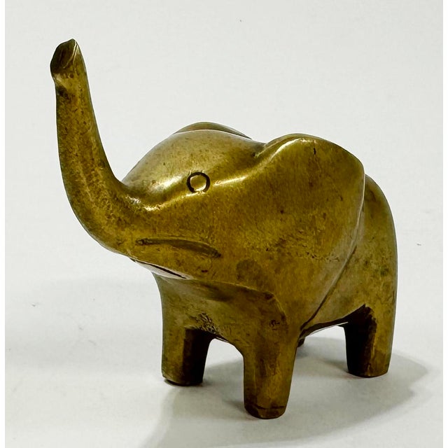 Vintage MCM Style Brass Elephant Paper Weight For Sale In Kansas City - Image 6 of 7