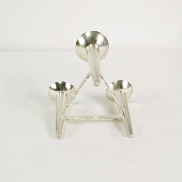 Mid-Century Modern Modernist Plated Candlestick from WMF, Germany, 1960s For Sale - Image 3 of 11