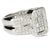 Oliva 18kt white gold double band diamond ring with 1,90 carats of round and baguette diamonds 10.12 grams size 6.75