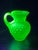 Selling this Vintage Fenton Hobnail Uranium Glass Pitcher. Real uranium which glows under UV light (shown in first...