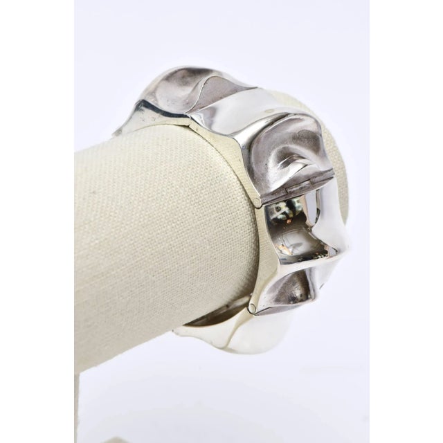 Vintage Signed Sirokoro Sterling Silver Sculptural Cuff Bracelet Finland Rare For Sale - Image 9 of 9