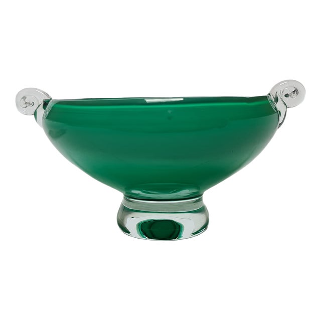 Vintage Glass Basket from HSG Tarnowiec, Poland, 1970s For Sale