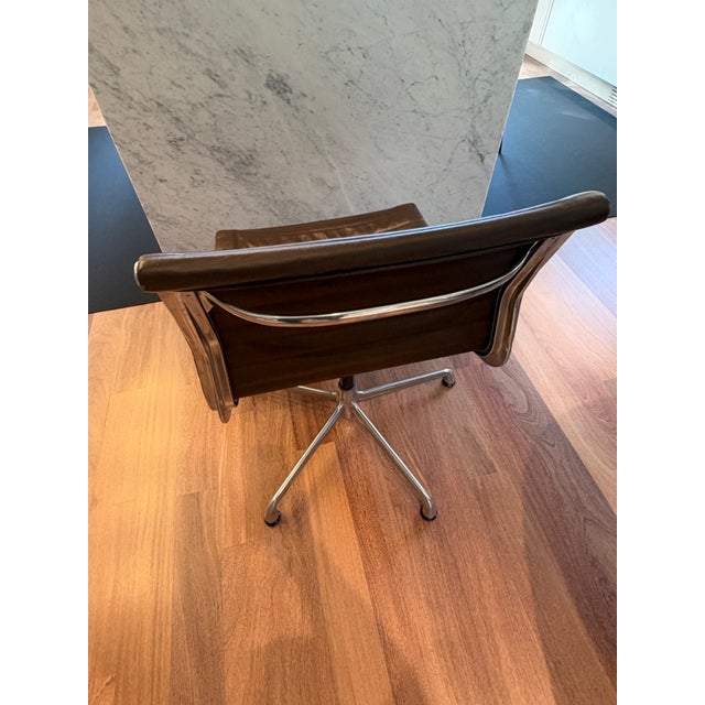 Metal Herman Miller Eames Aluminum Group Ea330 Management Chair in Brown Leather (2008 50th Anniversary Edition) For Sale - Image 7 of 7