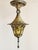 1930s Antique 1920's Lincoln Lighting Pendant Light With Amber Art Glass For Sale - Image 5 of 11