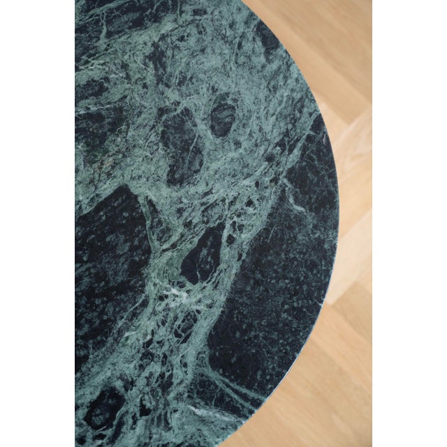 1970s Vintage Coffee Table with Green Marble Top and Chrome Base, 1970s For Sale - Image 5 of 7