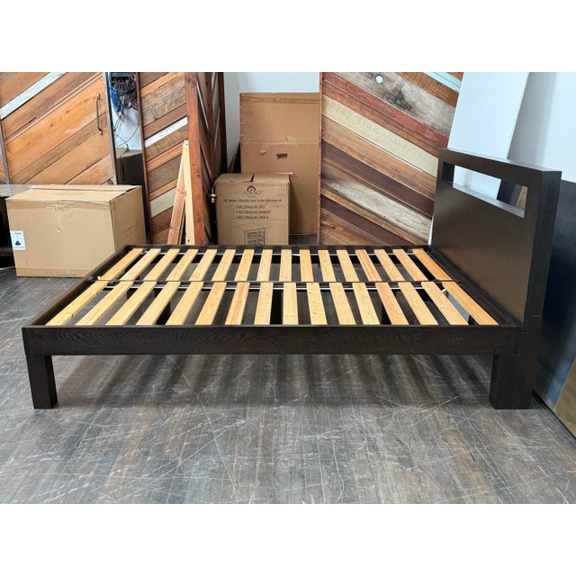 West Elm Queen Size West Elm Low Cut Out Bedframe For Sale - Image 4 of 12