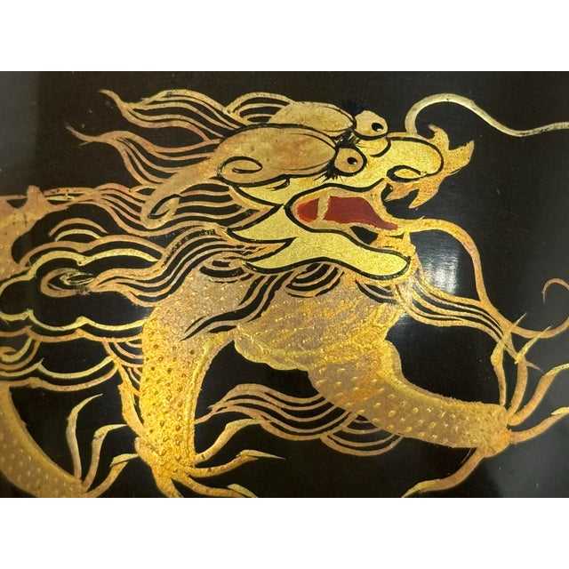 Paint Japanese Lacquer Dragon Bowls, Pair For Sale - Image 7 of 12