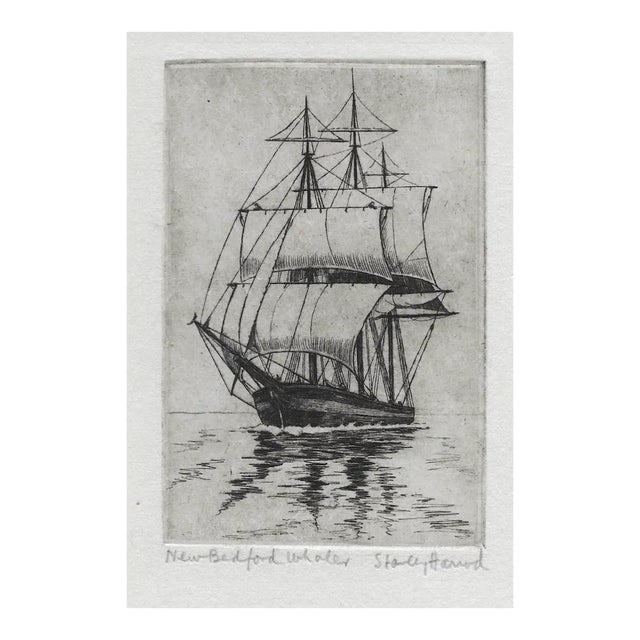Stanley Harrod New Bedford Whaler Etching For Sale