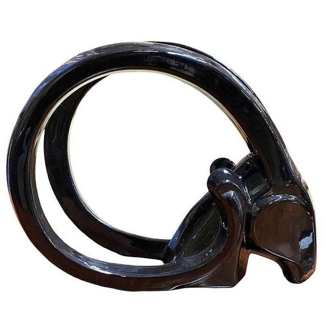 1980s Post-Modern Black Rams Head Sculpture by Jaru of California For Sale - Image 4 of 6