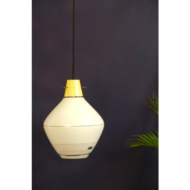 1950s Mid-Century Italian Murano Glass Gialla Ceiling Lamp Pendant, 1950s For Sale - Image 5 of 10