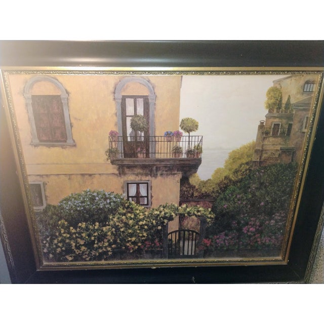 Mediterranean The Secret Garden of Catalonia" - Important Original Impasto Oil by Montserrat Masdeu (B. 1947) For Sale - Image 3 of 3