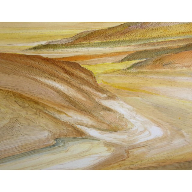 Impressionist 1980s "Sonora Strata" Southwestern Landscape Watercolor Painting by James Conaway For Sale - Image 3 of 4
