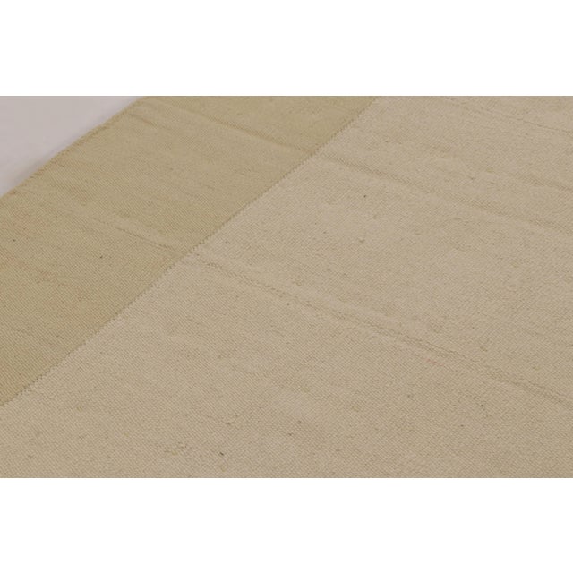 Rug & Kilim Rug & Kilim’s Contemporary Textural Solid Kilim in Beige and Cream Tones For Sale - Image 4 of 9