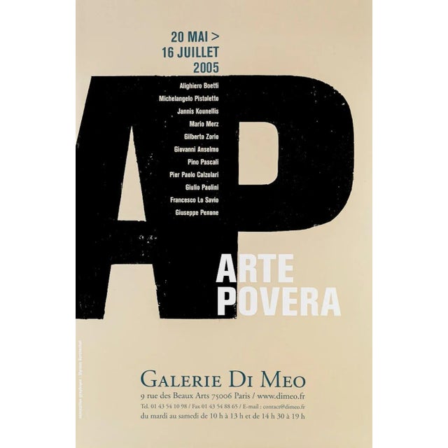 This Arte Povera - Galerie Di Meo is a vintage poster. This artwork was realized on occasion of the exhibition Arte Povera...