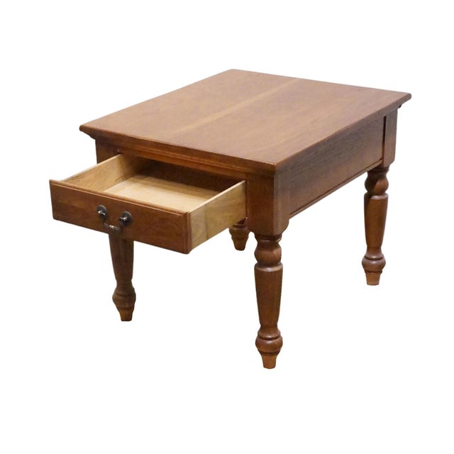 Brown Keller Furniture Solid Oak Country French 24" Accent End Table For Sale - Image 8 of 13