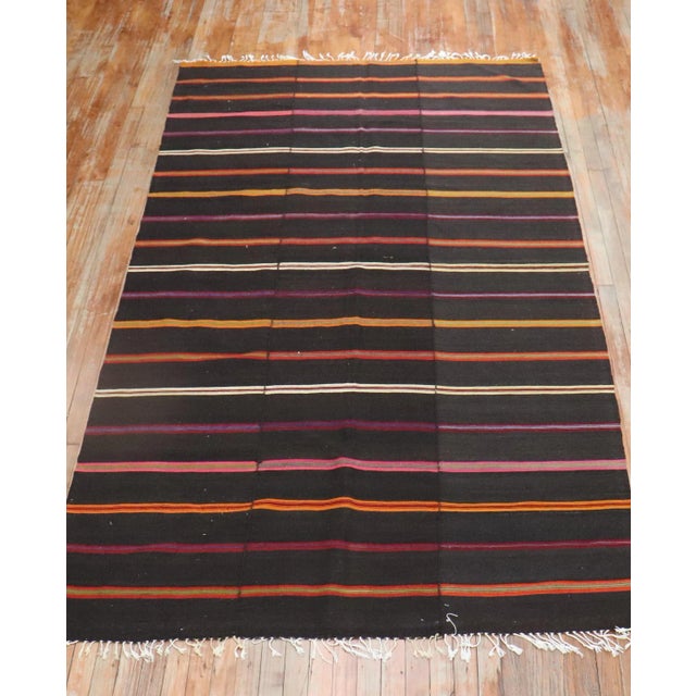 1960s Vintage Stripe Turkish Kilim - 5' x 9'2" For Sale - Image 5 of 6