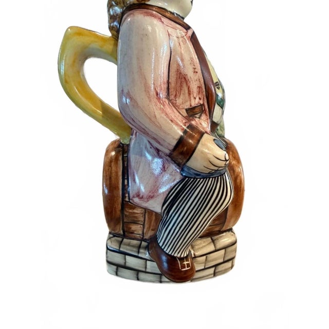 Ceramic Vintage Portuguese Faianças Santana Toby-Style Character Pitcher For Sale - Image 7 of 11