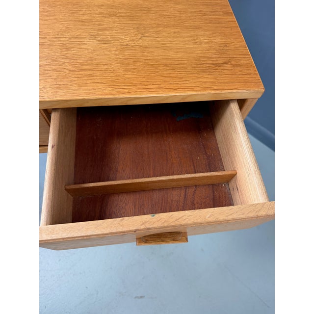 White Vintage 1970s Danish Peter Lovig Mid Century Modern Desk in White Oak For Sale - Image 8 of 11