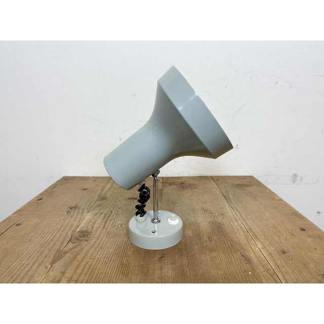 Gray Vintage Grey Metal Wall Lamp by Josef Hurka for Napako, 1970s For Sale - Image 8 of 17
