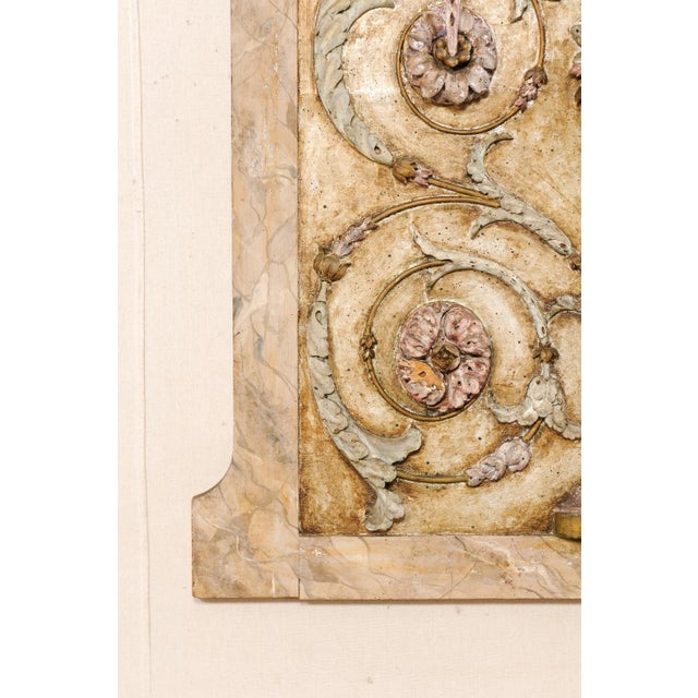 Beige 19th Century Neoclassical French Carved-Wood Plaque For Sale - Image 8 of 9