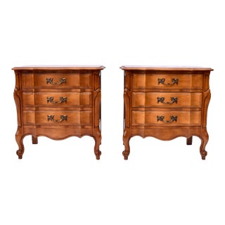French Three Drawer Nightstands For Sale