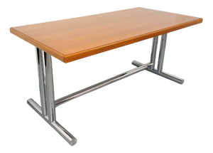 Vintage Desk in Walnut and Chrome Metal, 1970s