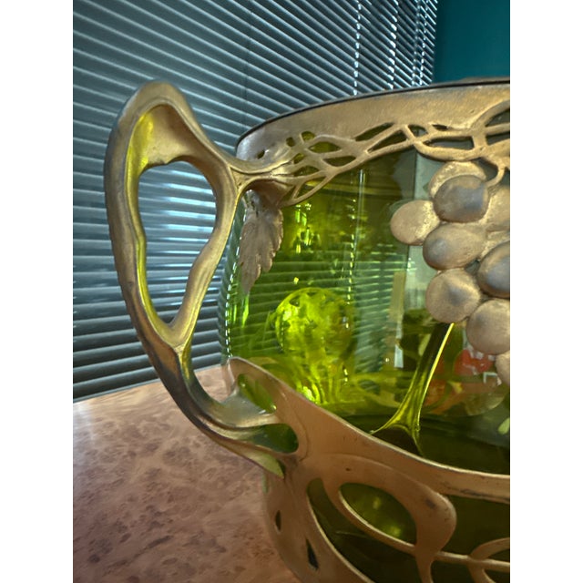 1920s Walter Scherf Osiris Isis Art Nouveau Grapevine Punch Bowl For Sale - Image 4 of 10