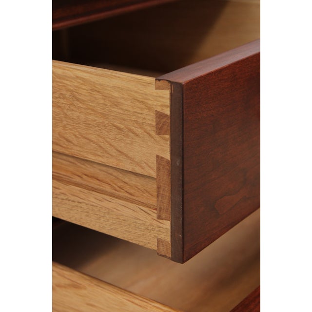 Wood Pair of Stickley Cherry Georgian Style Nightstands For Sale - Image 7 of 15