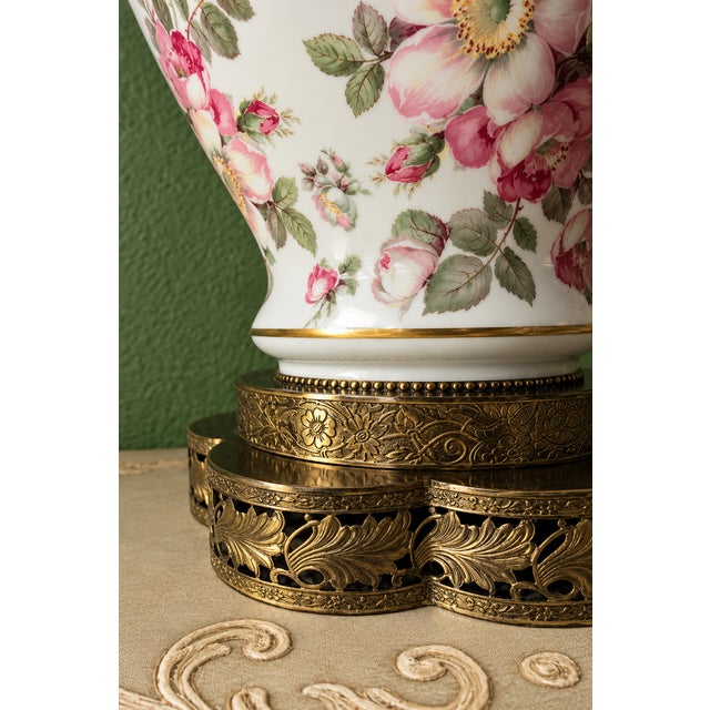Schumann Arzberg Bavaria Briar Rose Porcelain Table Lamps For Sale - Image 10 of 13
