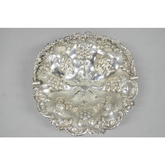 Mid 20th Century 20th Century Victorian Silver Plated Grapevine Repousse Dessert Basket Fruit Bowl For Sale - Image 5 of 12