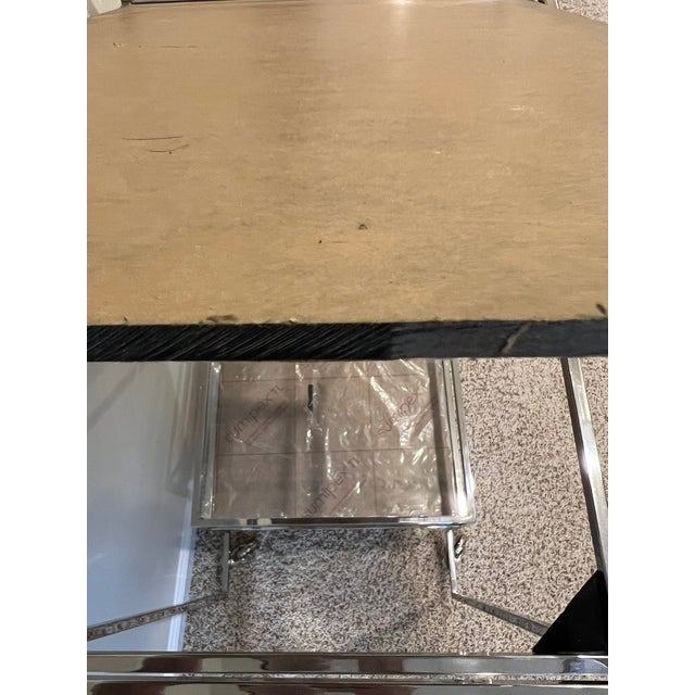 Naya Polished Chrome Bar Cart With Smoke Acrylic Shelves For Sale - Image 10 of 18