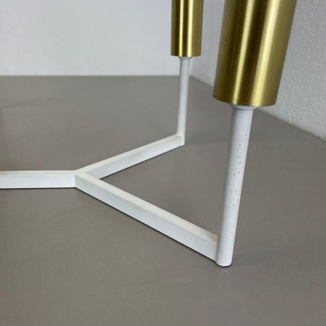 Large Brass Italian Cubic Sputnik Ceiling Light Flush Mount in the manner of Stilnovo, Gio Ponti, Italy, 1960s For Sale - Image 13 of 18