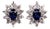 18 Karat White Gold Sapphire and Diamond Cluster Earrings For Sale