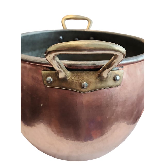 Mid-Century Modern Ruffoni Italy Mid 20th Century 13.25 Quart Lidded Copper Stock Pot For Sale - Image 3 of 7