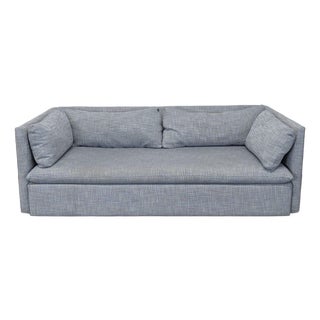West Elm Modern Gray 3-Seat Sofa With Clean Lines For Sale