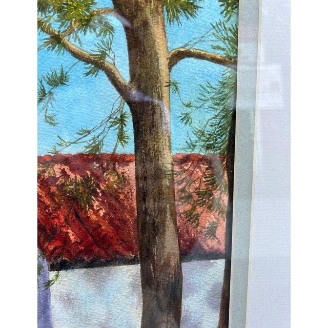 Metal 1990s Contemporary, Framed Mediterranean School Courtyard Scene, Signed Strauss For Sale - Image 7 of 9
