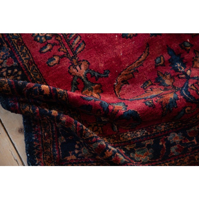 Navy Blue Vintage Fine Lilihan Rug 3'8" X 4'10" For Sale - Image 8 of 11