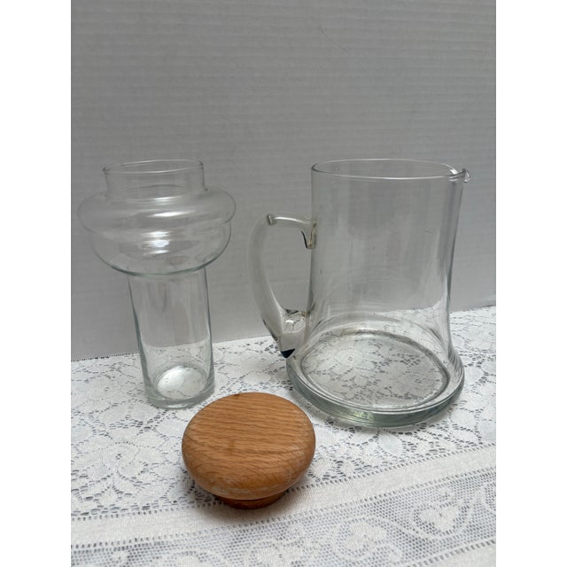 Vintage Glass Pitcher With Internal Ice Chamber For Sale In Sacramento - Image 6 of 6