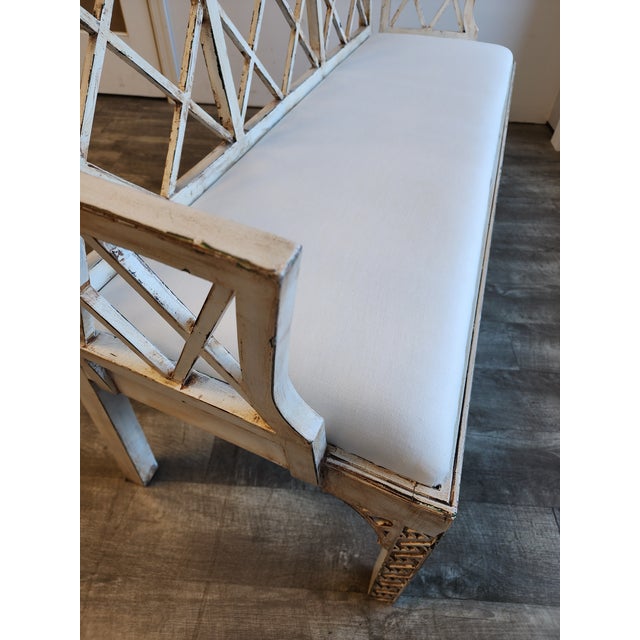 Vintage Fretwork Chinese Chippendale Bench/Settee For Sale - Image 10 of 16