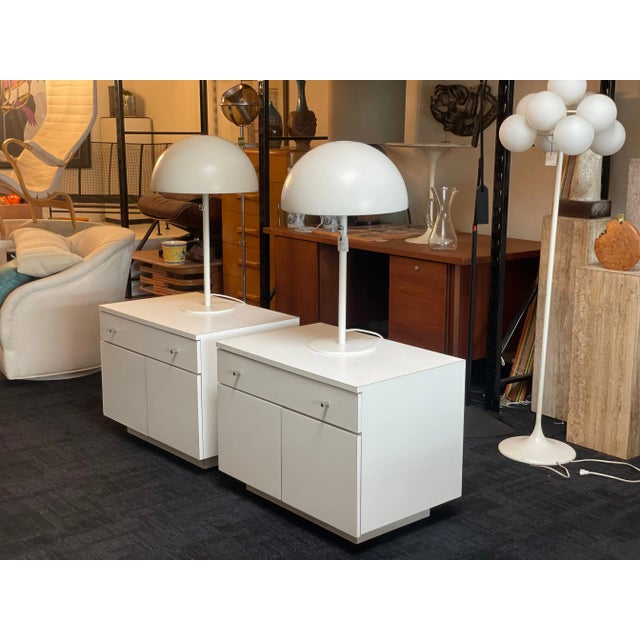 1970s White Mid Century Modern Pair of Nightstands For Sale - Image 11 of 12