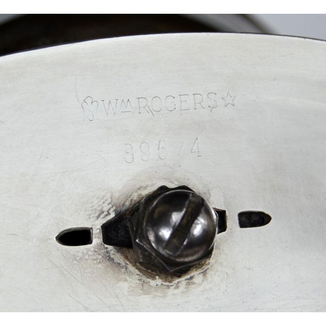 Metal Mid-20th Century W. M. Rogers Silver Company Victorian Silverplate Clam Shell Scalloped Serving Bowl For Sale - Image 7 of 14