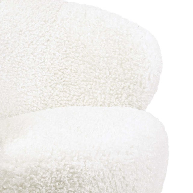 Regina Andrew Myra Boucle Faux Wool Swivel Chair, White For Sale - Image 4 of 7