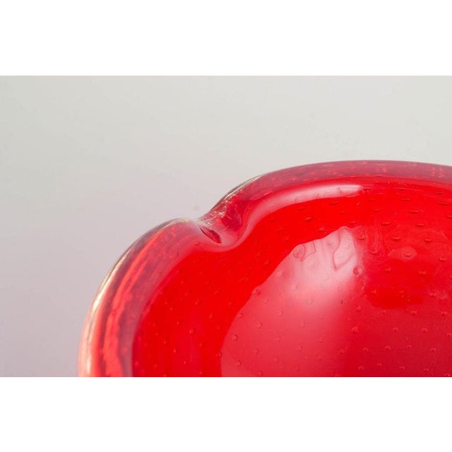 Vintage Decorative Bowl with Organic Form in Red Sommerso Glass, 1960s For Sale - Image 3 of 5