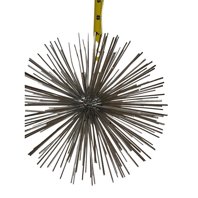 Silver Large Vintage Mid-Century Modern Sea Urchin-Starburst in the Fashion of Curtis Jere For Sale - Image 8 of 8
