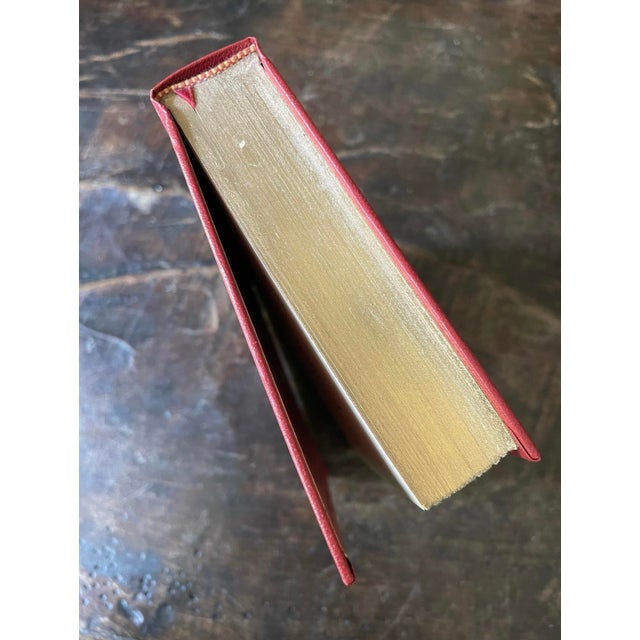 1950s 1952 Vintage Red Leather Wrapped Book Library Bookshelf Bibliophile For Sale - Image 5 of 8